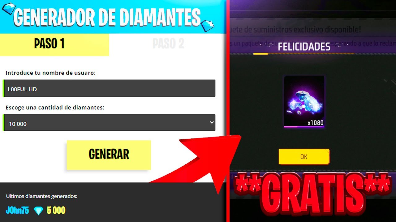 existe algun generador de codigos para free fire diamantes